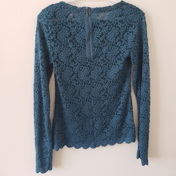 Turquoise net Blouse/Top - Picture 3 of 8